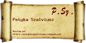 Petyka Szalviusz névjegykártya